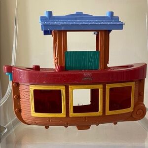 Fisher-Price Little People Red, Brown & Blue Play Boat